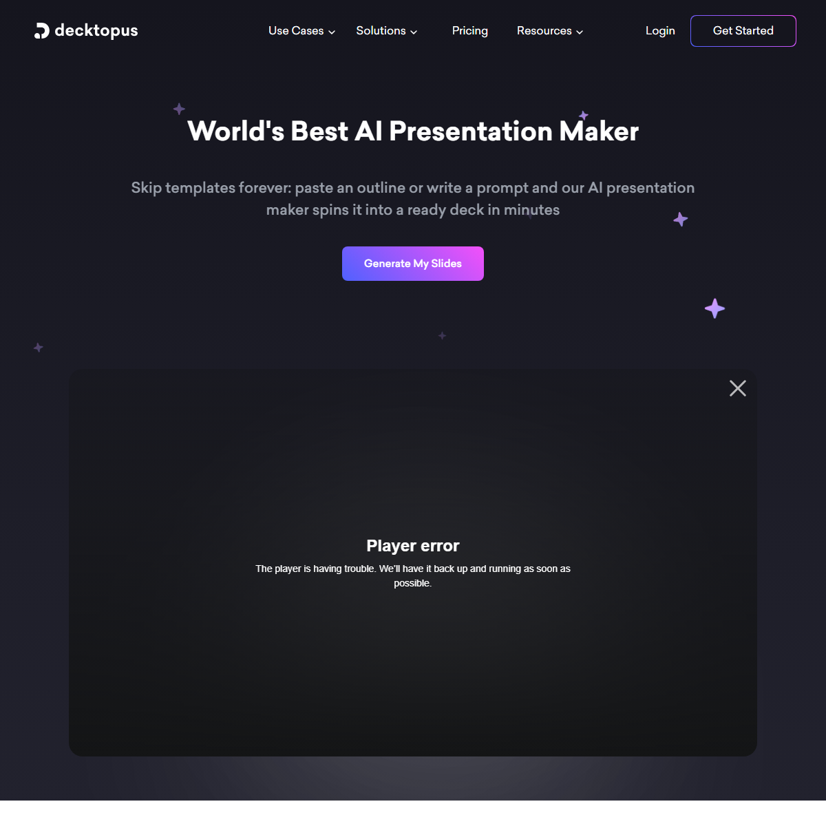 Decktopus AI - presentations Tool Screenshot