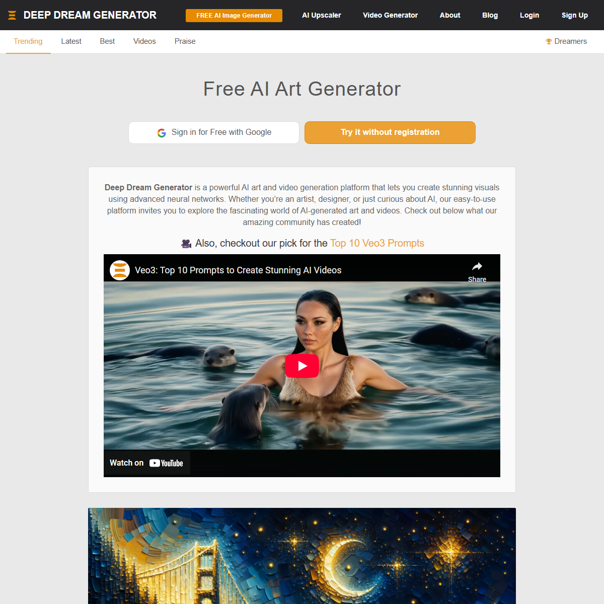 Deep Dream Generator - image generators Tool Screenshot