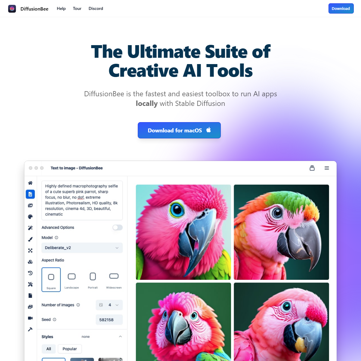 DiffusionBee - image generators Tool