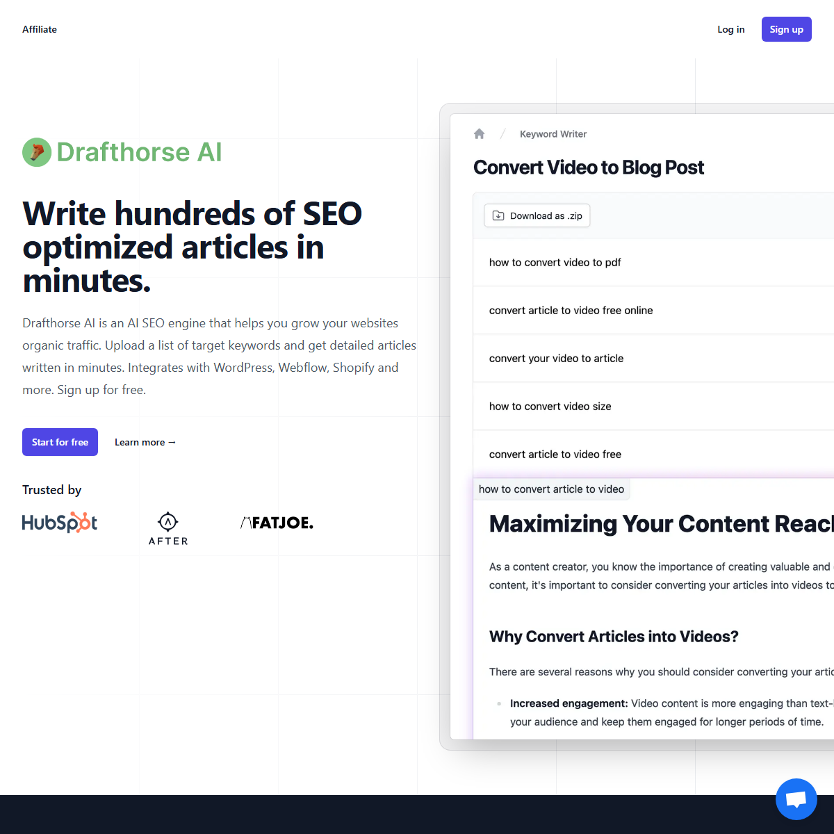 Drafthorse AI - SEO Tool