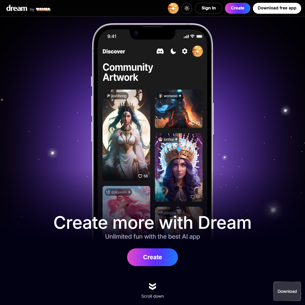 Dream by WOMBO - text to image Tool