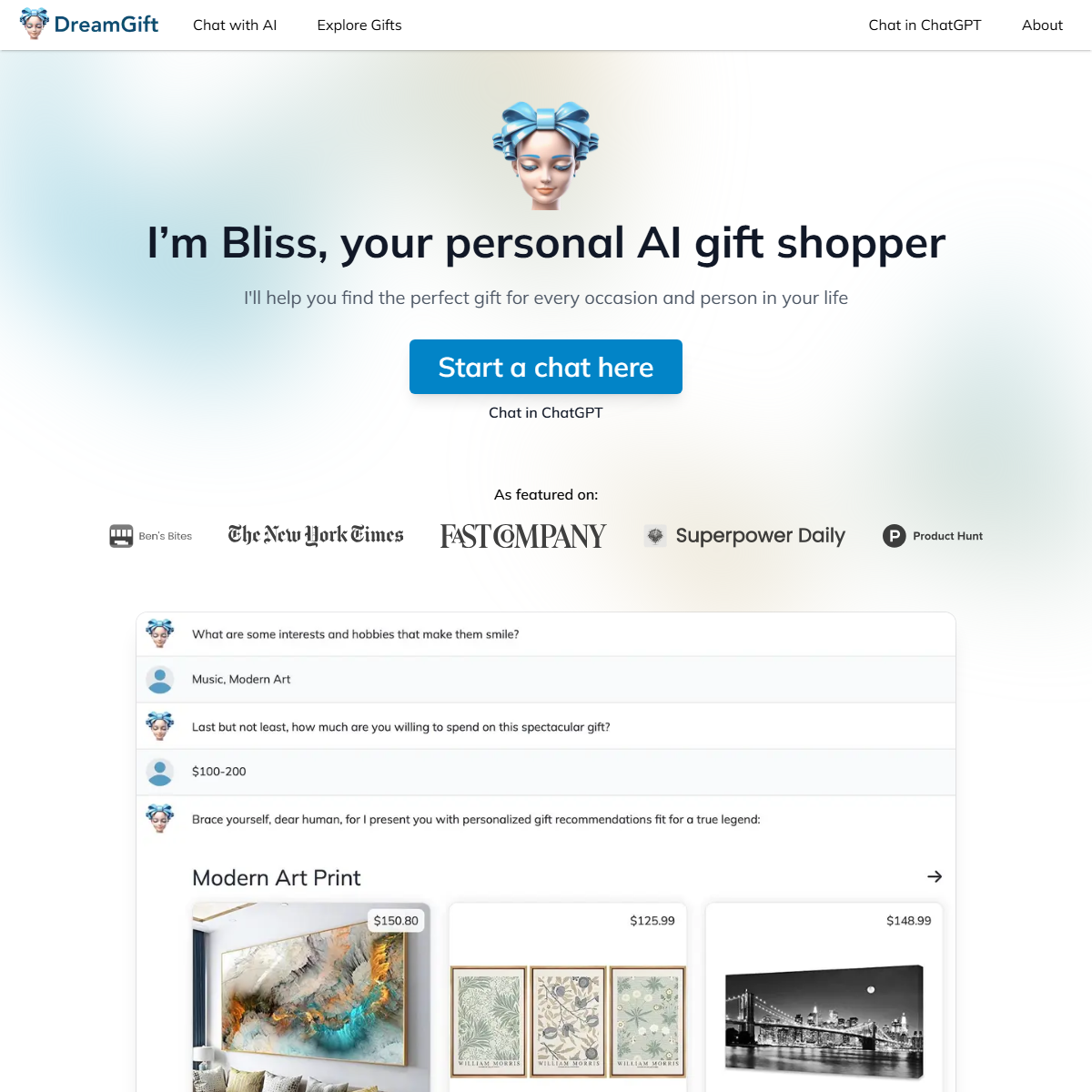 DreamGift - gift ideas Tool Screenshot