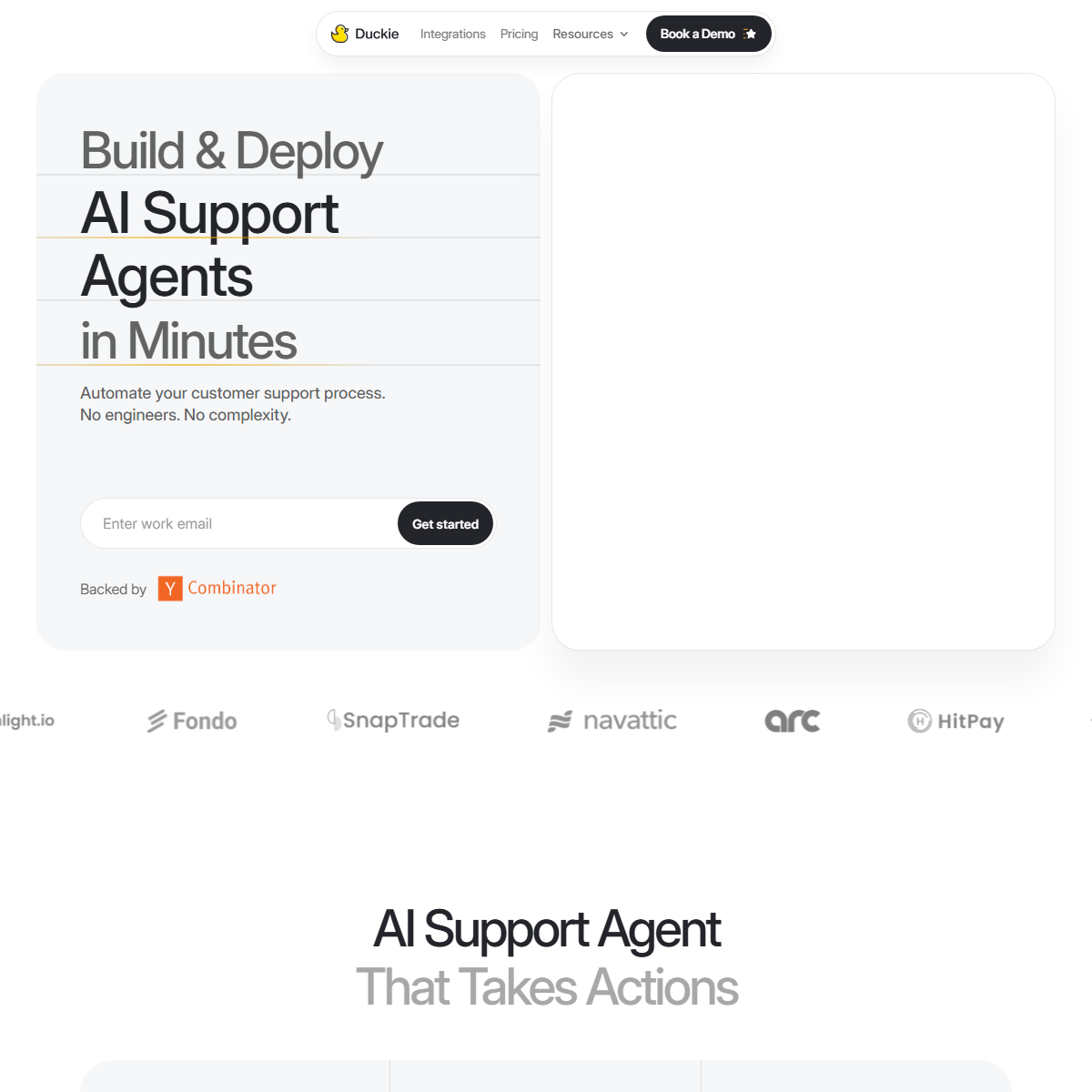Duckie - customer support Tool Screenshot