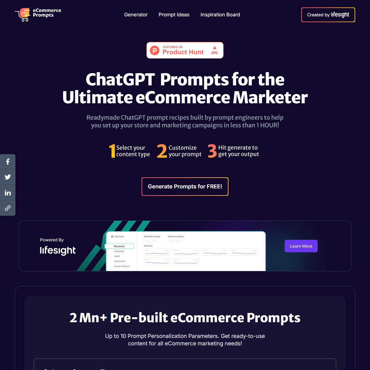 eCommerce Prompt Generator - e-commerce Tool Screenshot