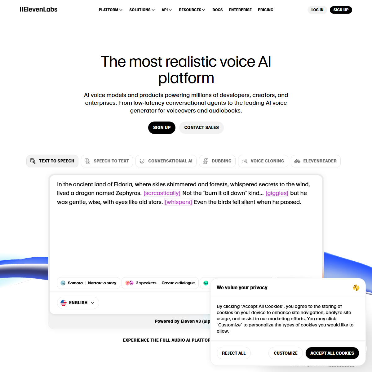ElevenLabs - text to speech Tool Screenshot