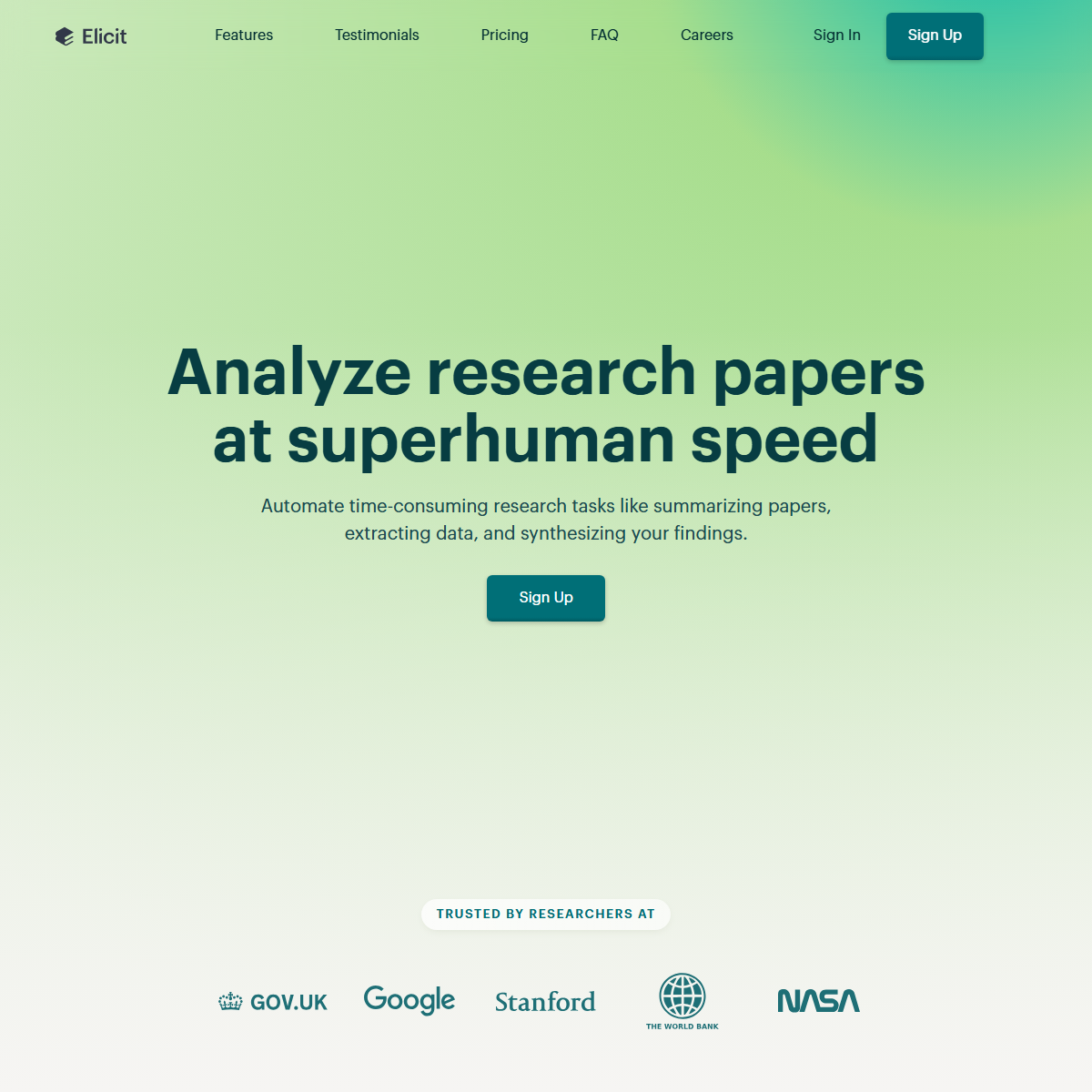 Elicit - research Tool Screenshot