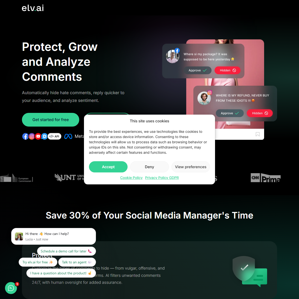 Elv.ai - social media Tool Screenshot