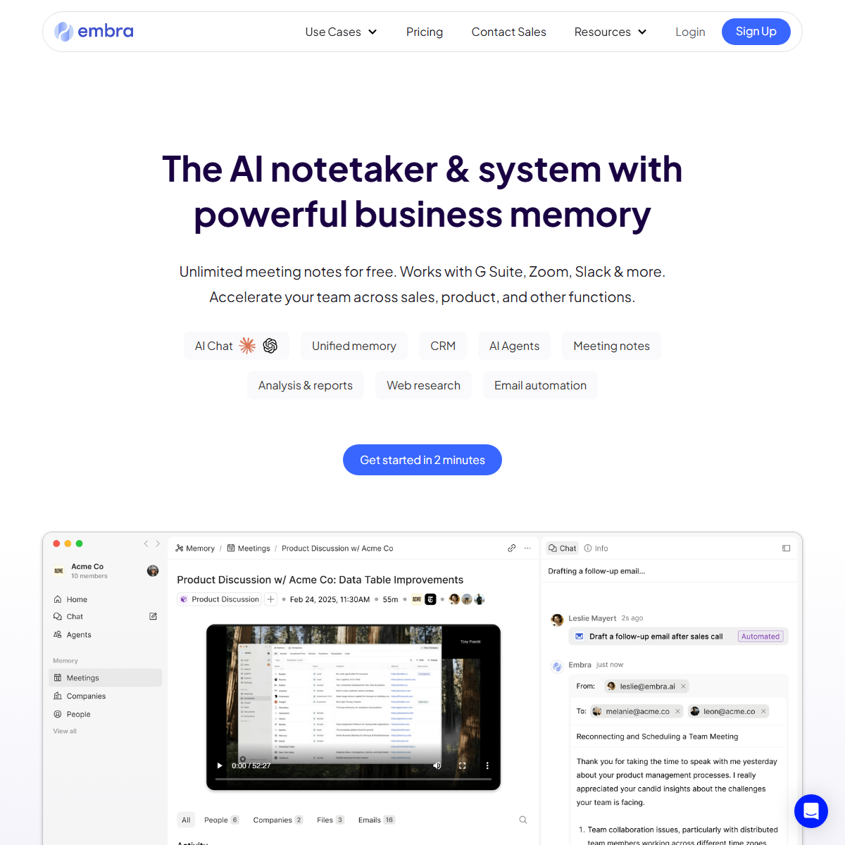 Embra - personal assistant Tool Screenshot