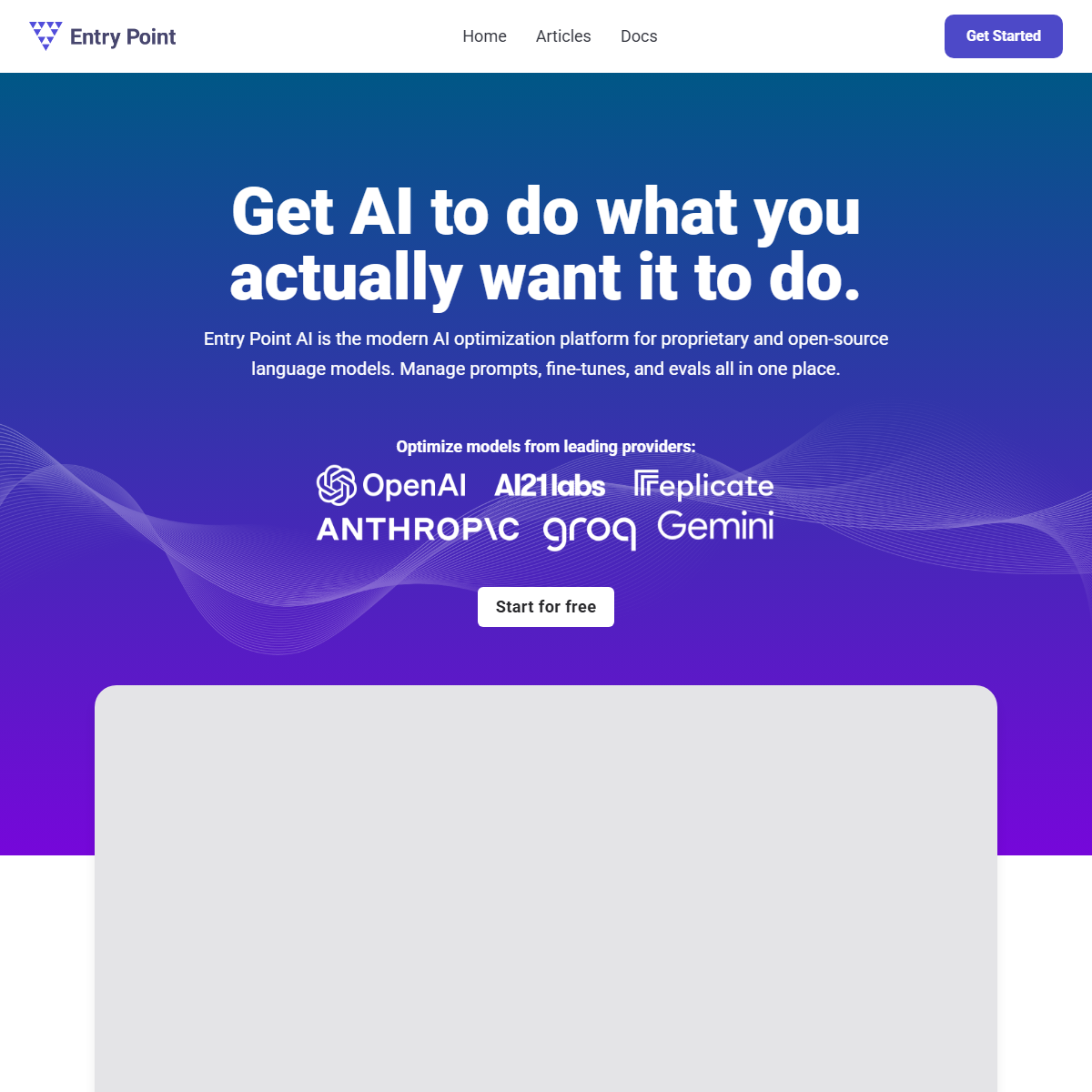 Entry Point - AI chatbots Tool Screenshot