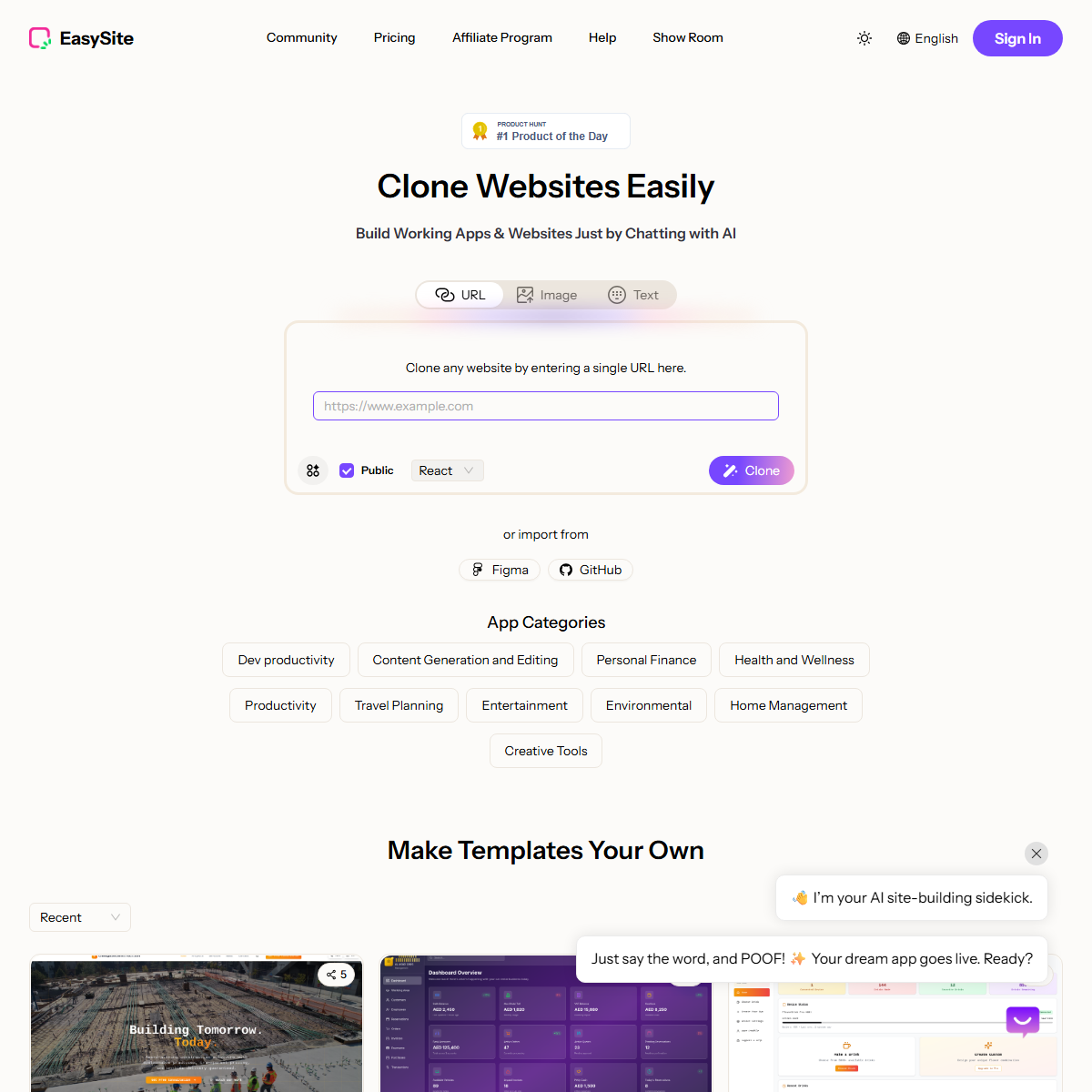 ezsite - website builders Tool Screenshot