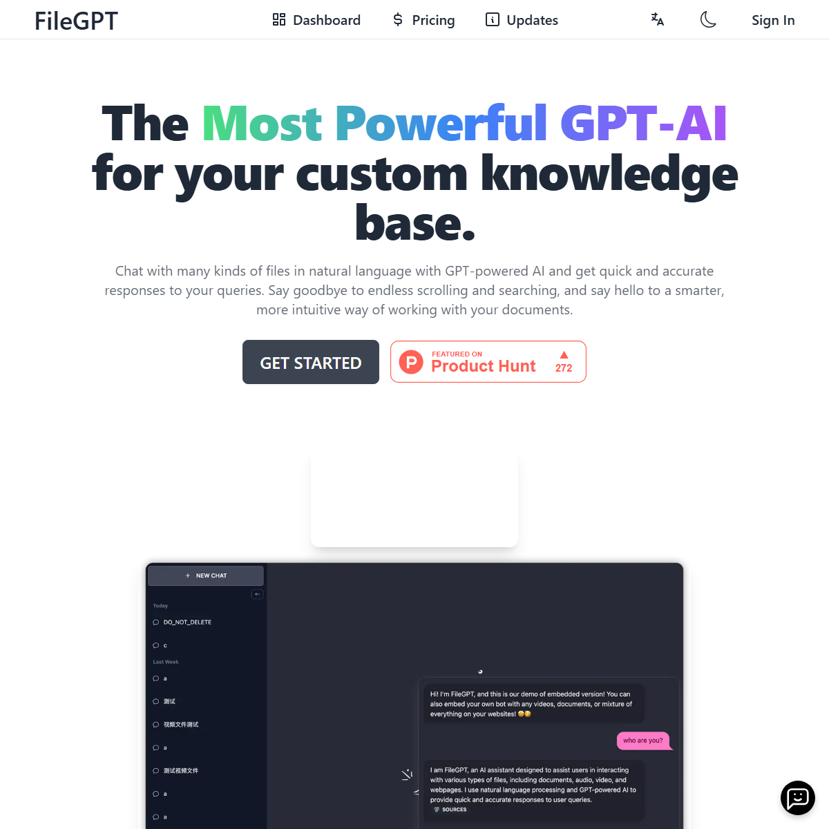 FileGPT - research Tool Screenshot