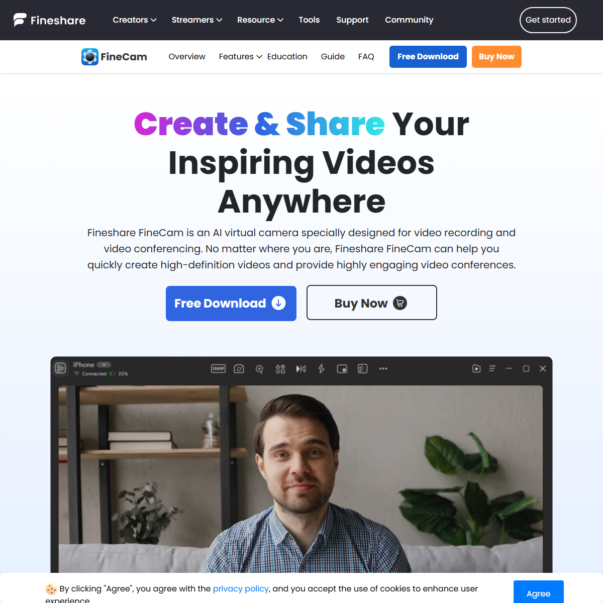 FineShare FineCam - text to speech Tool Screenshot