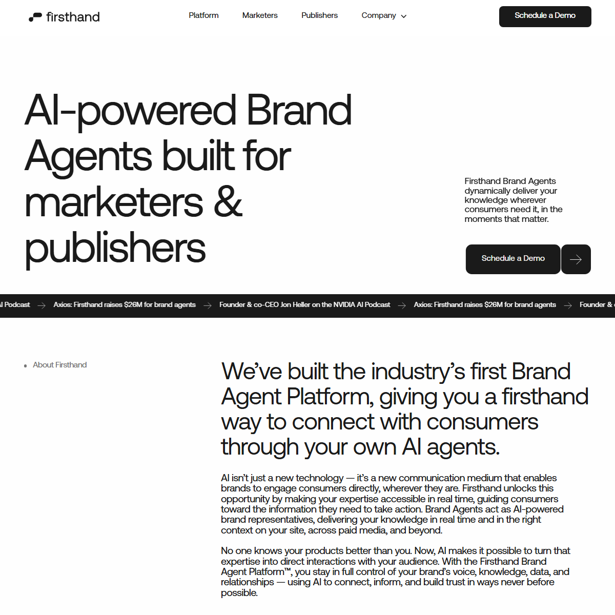 Firsthand - marketing Tool Screenshot