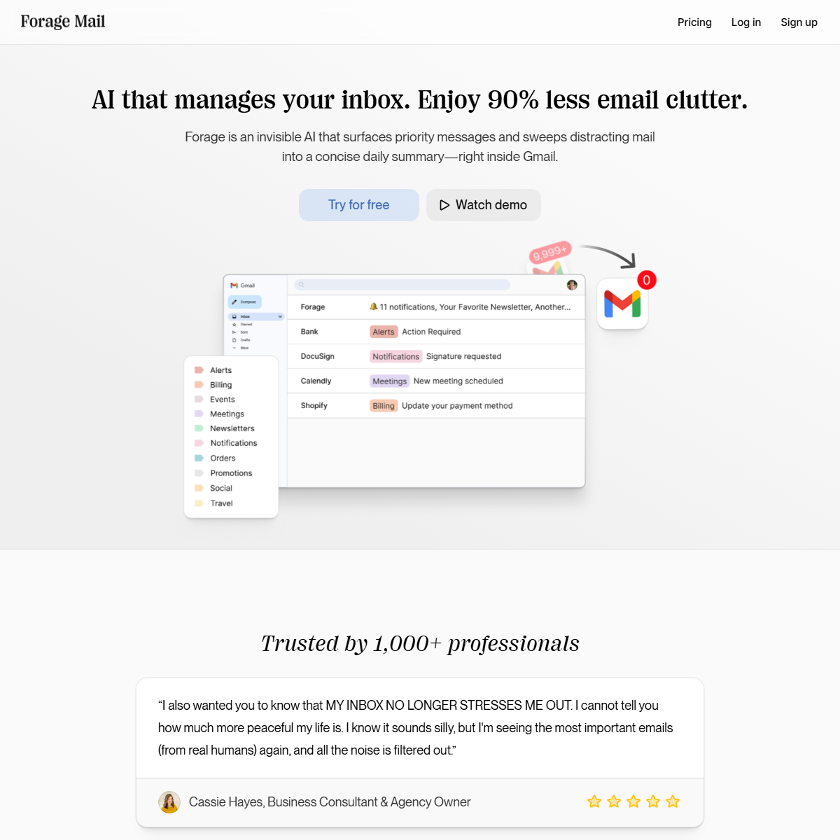 Forage Mail - email assistant Tool Screenshot