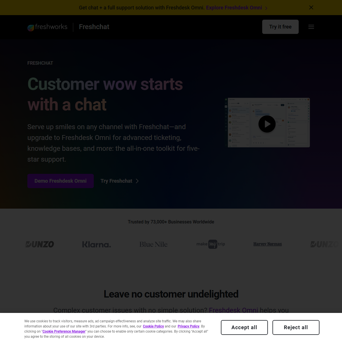 Freshchat - customer support Tool Screenshot