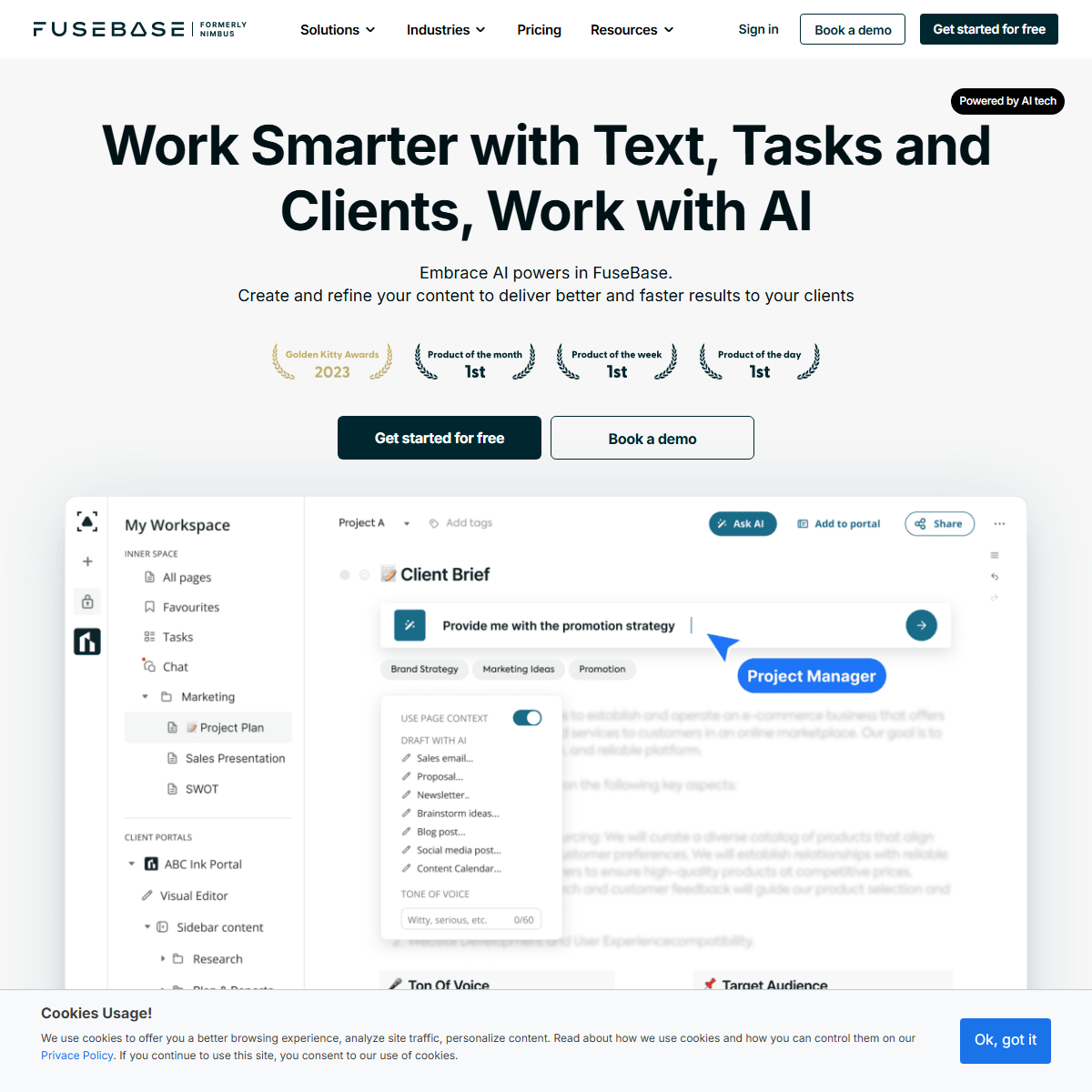 FuseBase AI - project management Tool Screenshot