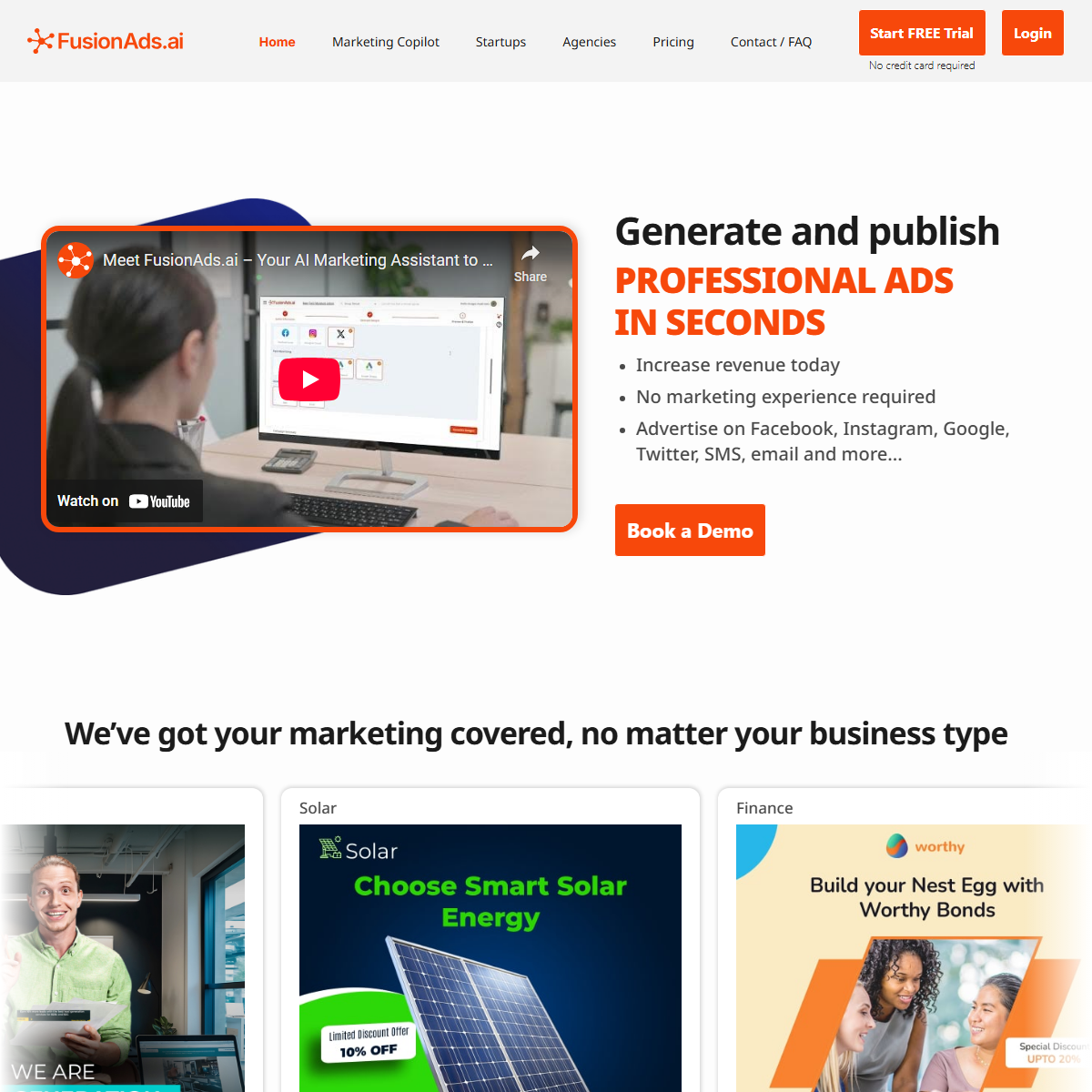 FusionAds.ai - marketing Tool Screenshot