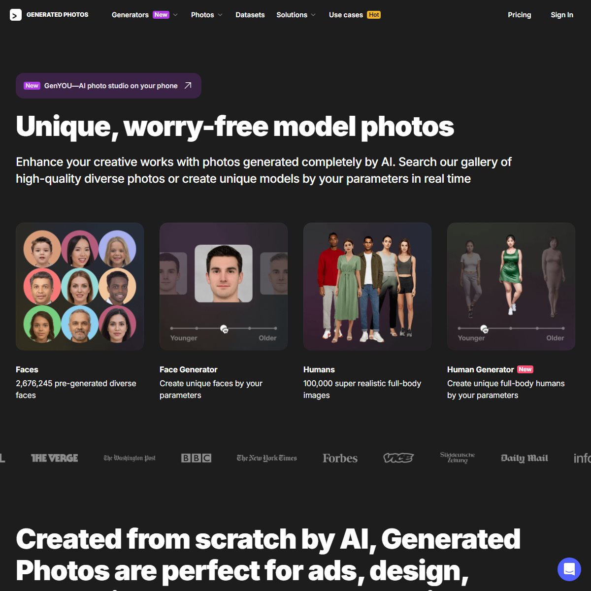 Generated Photos - image generators Tool Screenshot