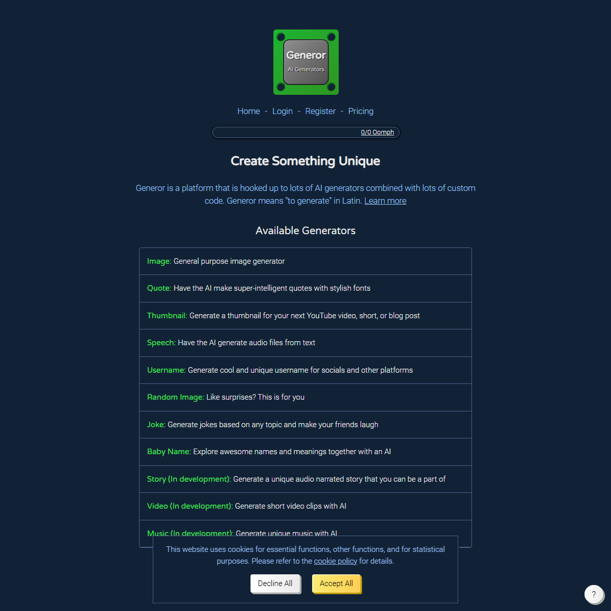 Generor - fun tools Tool Screenshot