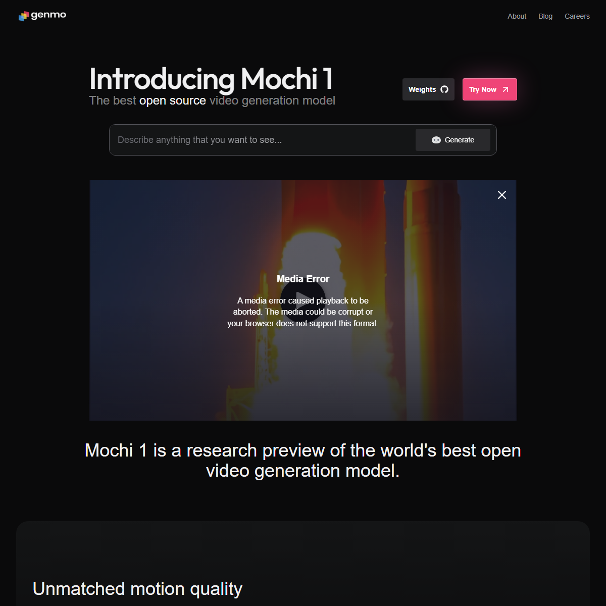Genmo AI - video generators Tool Screenshot