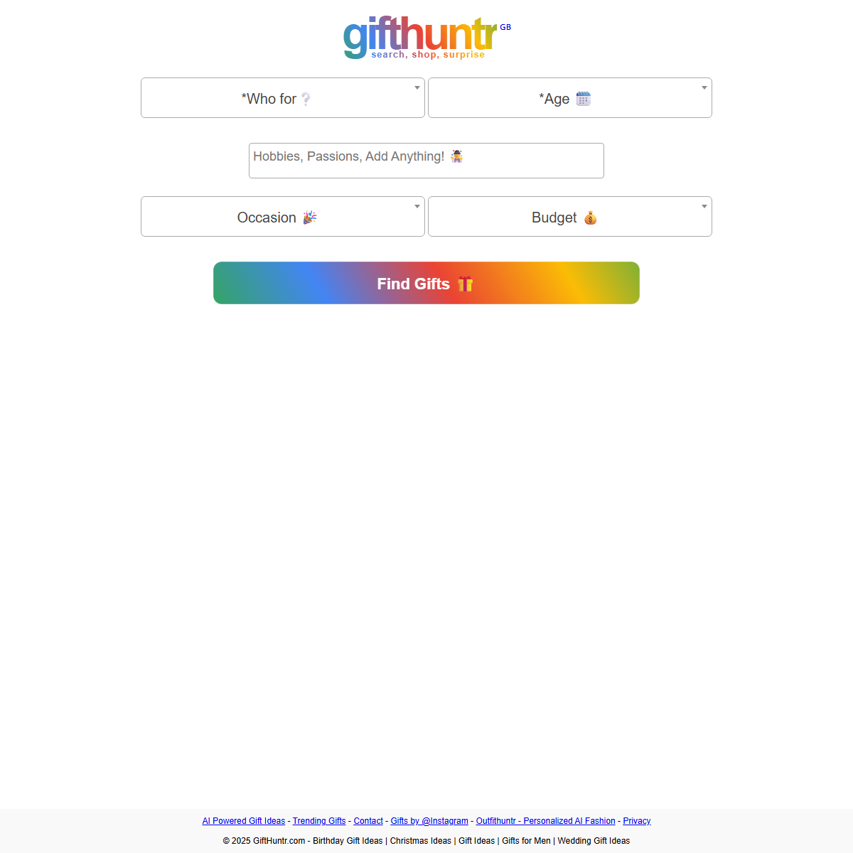 GiftHuntr - gift ideas Tool Screenshot