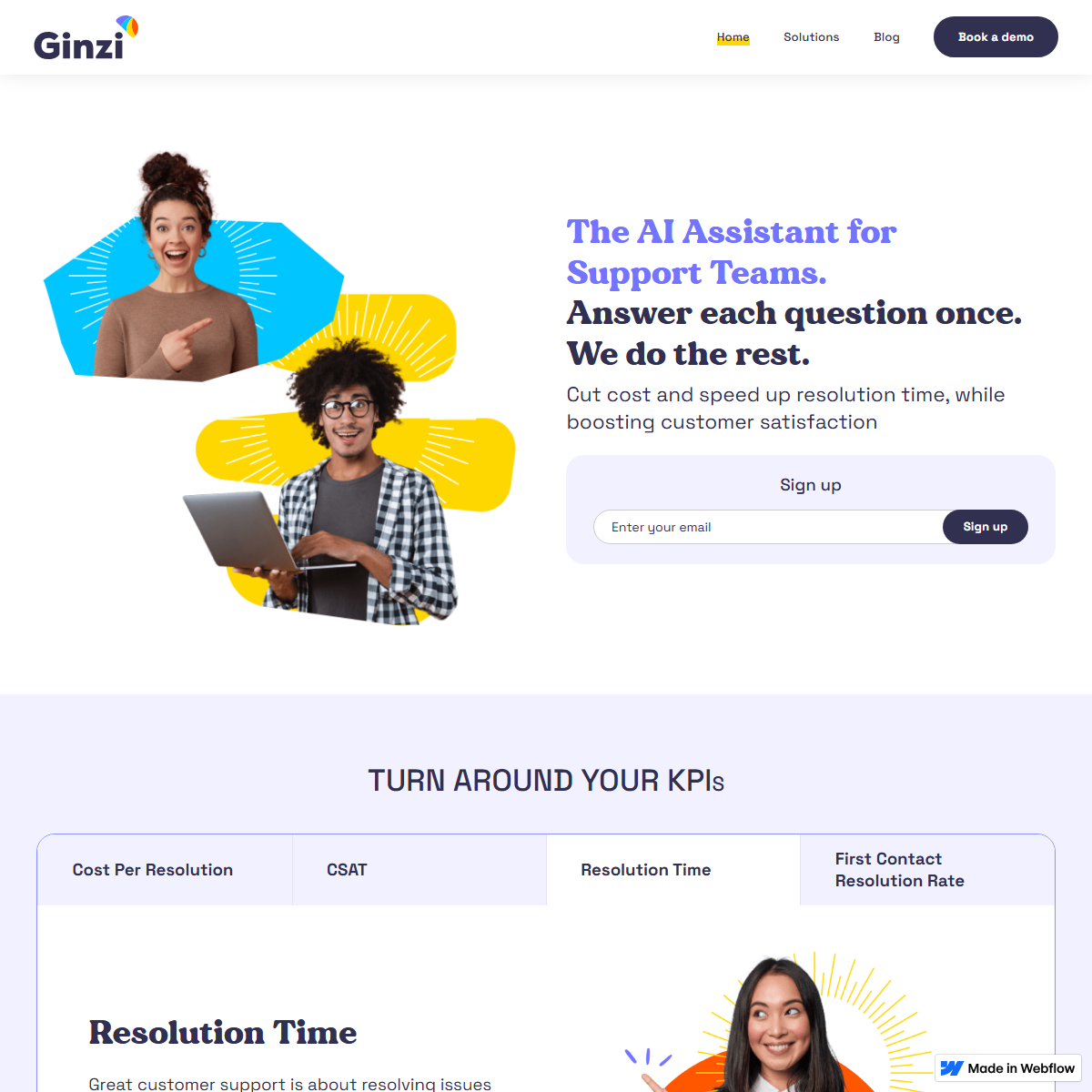 Ginzi - customer support Tool Screenshot