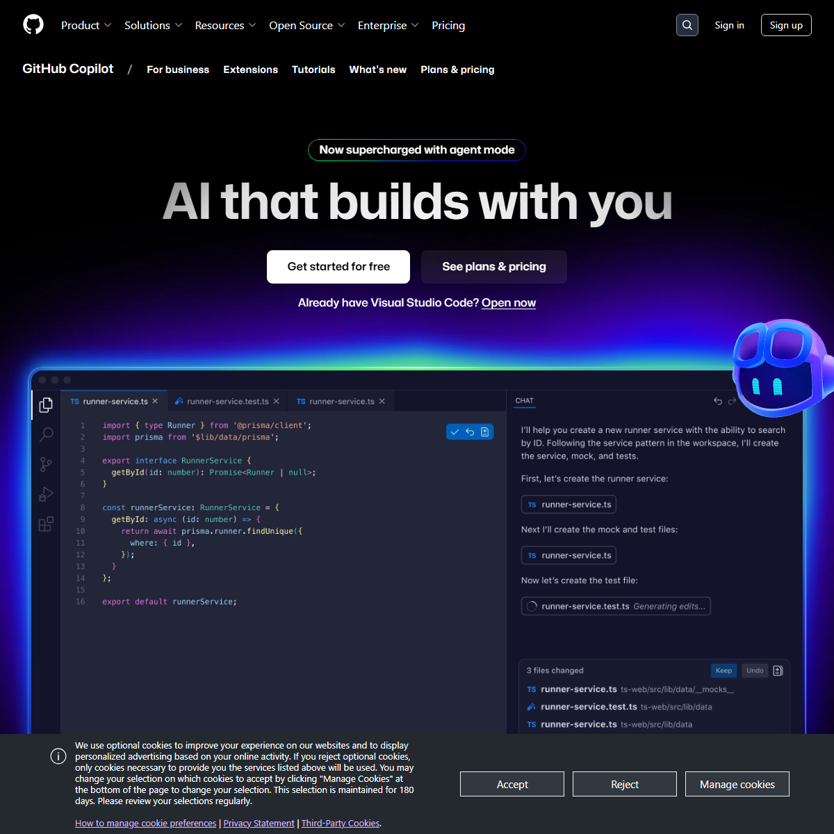 GitHub Copilot - code assistant Tool Screenshot