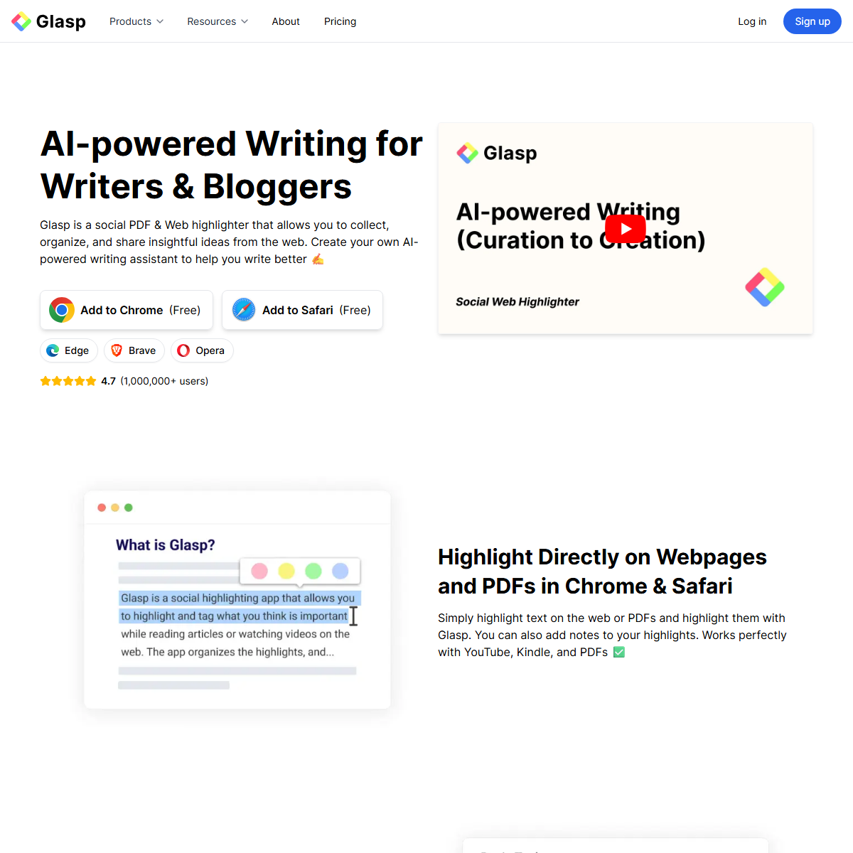 Glasp - social media Tool Screenshot