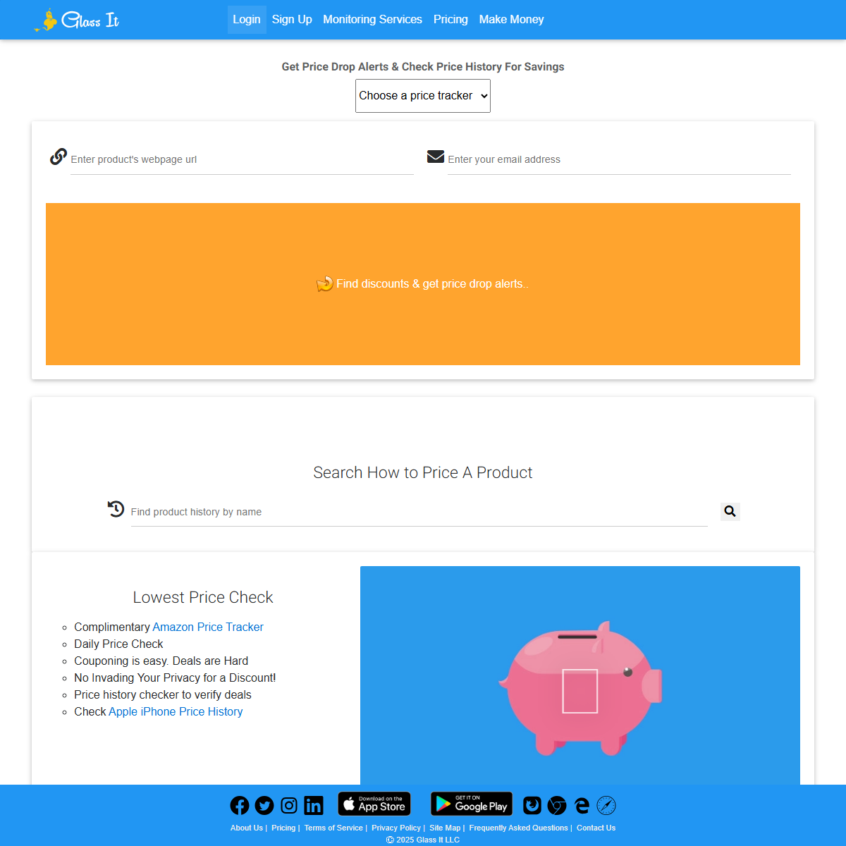 Glass It Price Tracker - e-commerce Tool Screenshot