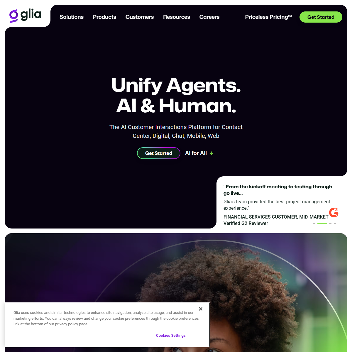 Glia - customer support Tool Screenshot