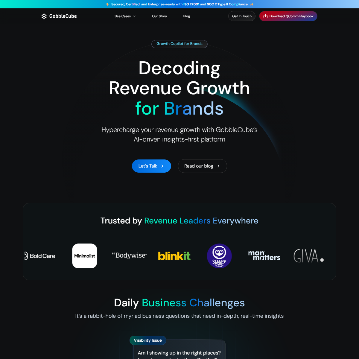 GobbleCube - marketing Tool Screenshot