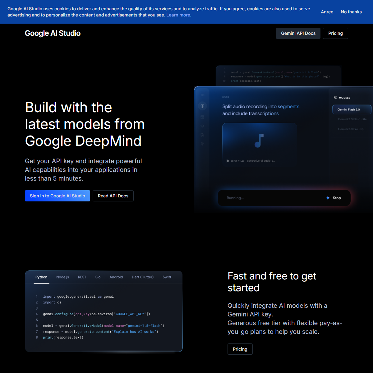 Google AI Studio - AI chatbots Tool Screenshot