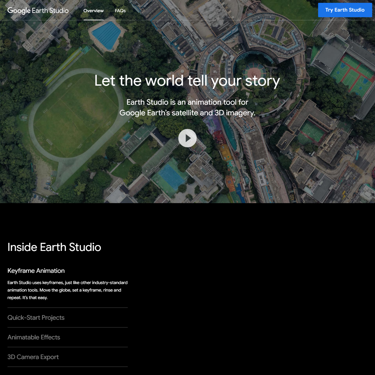 Google Earth Studio - video generators Tool Screenshot