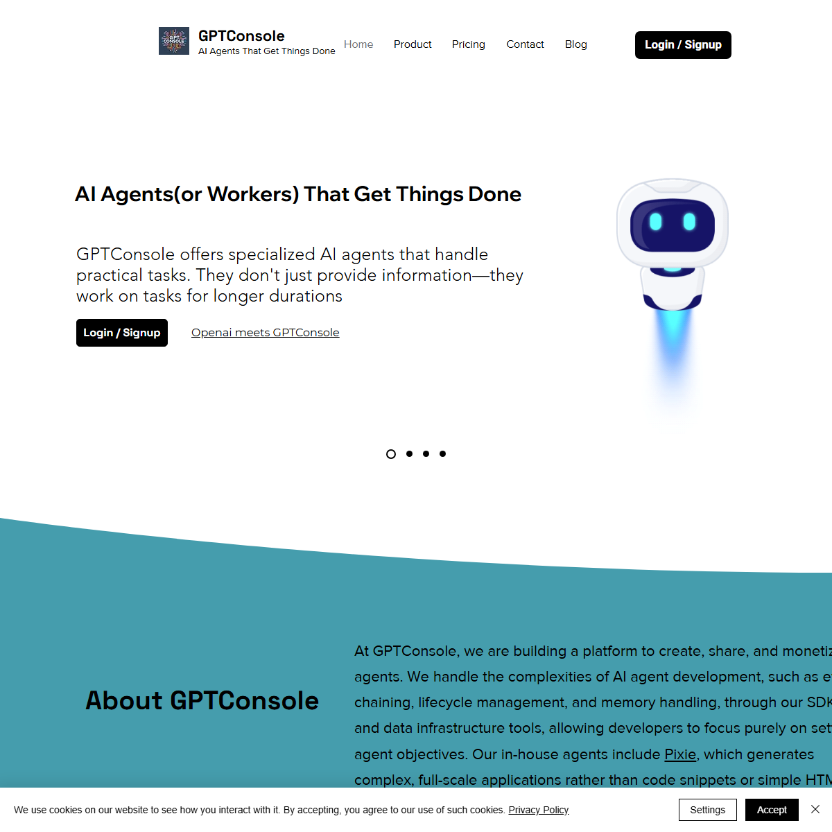 GPTConsole - AI agents Tool Screenshot