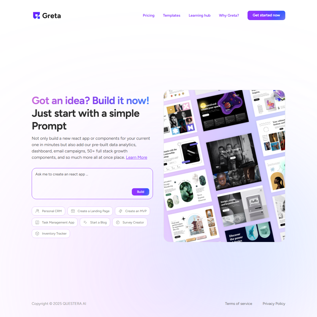 Greta - website builders Tool Screenshot