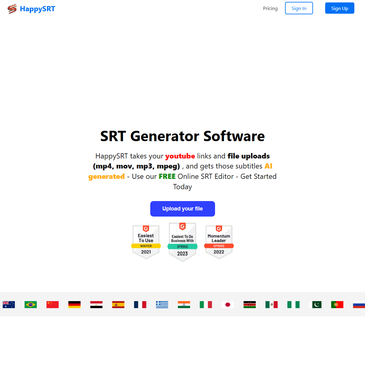 HappySRT - transcriber Tool Screenshot