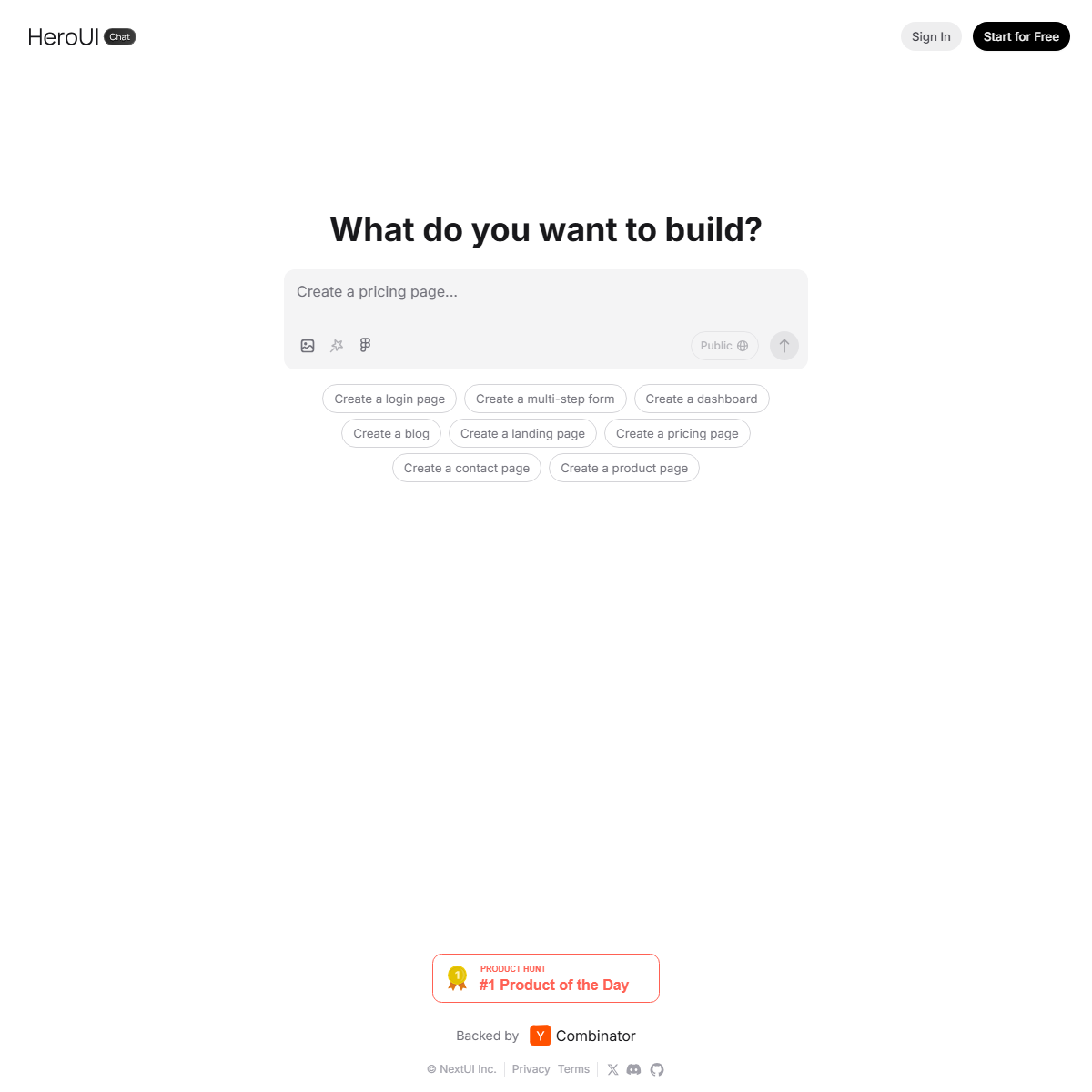 HeroUI Chat - code assistant Tool Screenshot