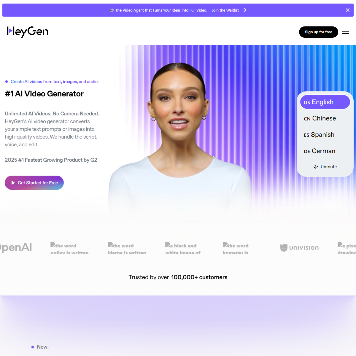 HeyGen - video generators Tool Screenshot
