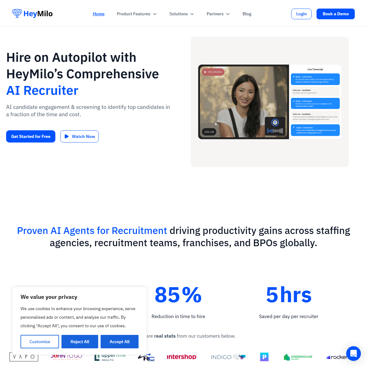 HeyMilo AI - human resources Tool Screenshot