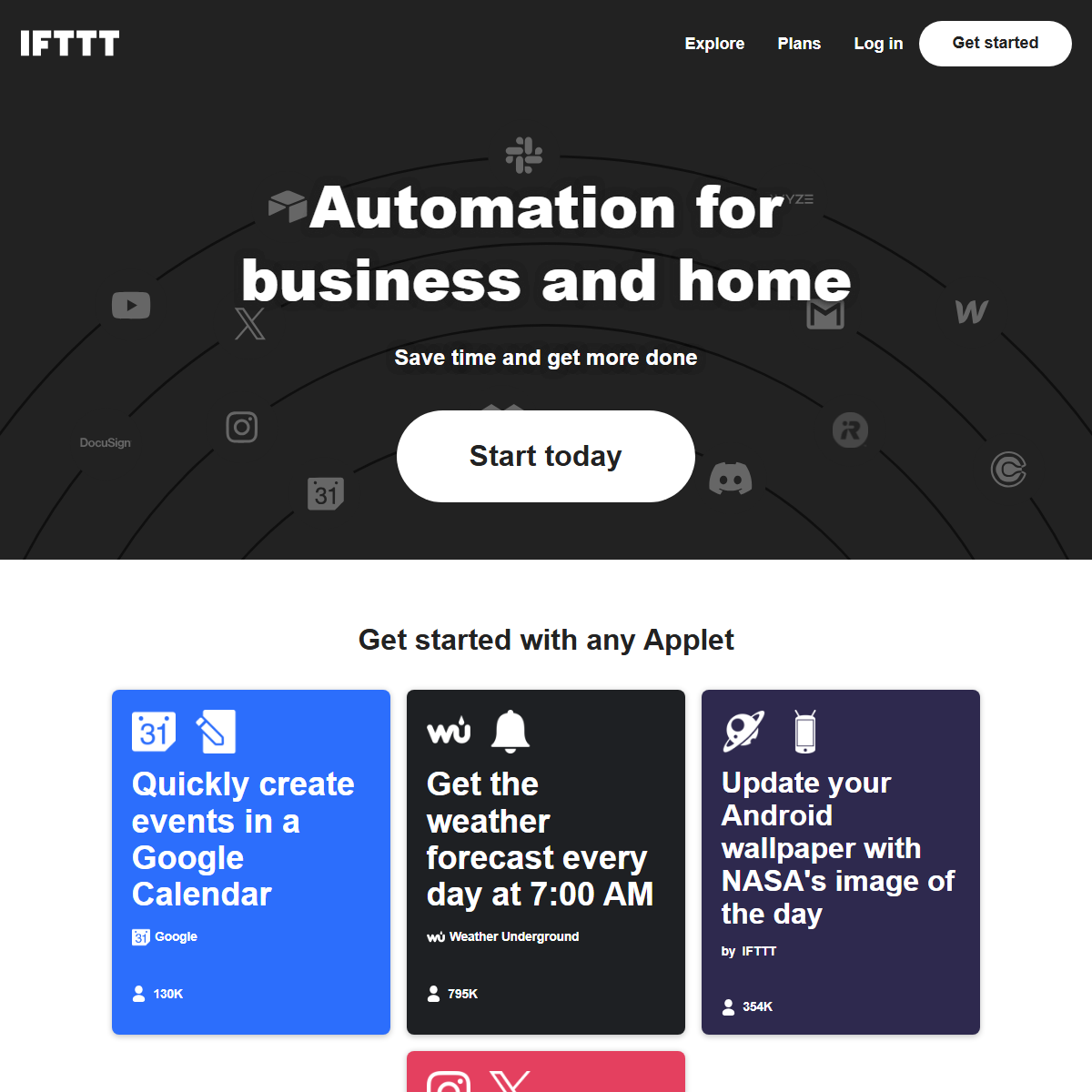 IFTTT - workflows Tool Screenshot