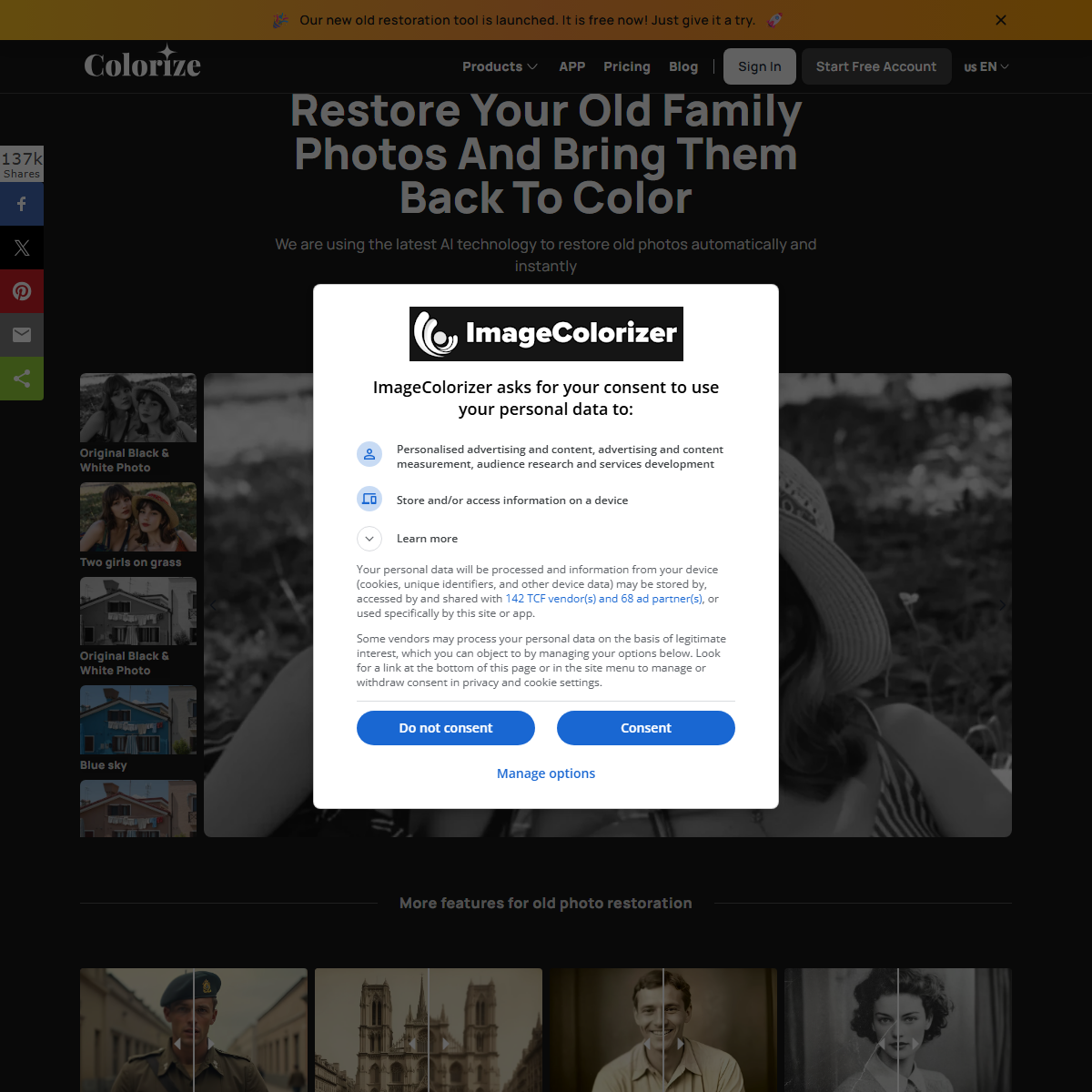 Imagecolorizer - image editing Tool Screenshot