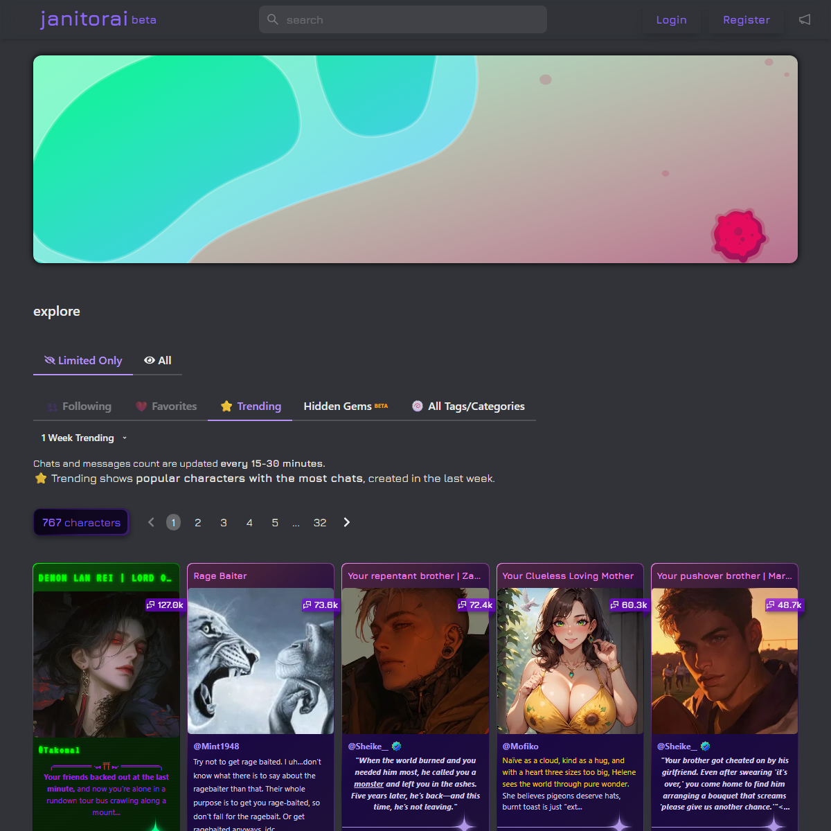 JanitorAI - AI chatbots Tool Screenshot