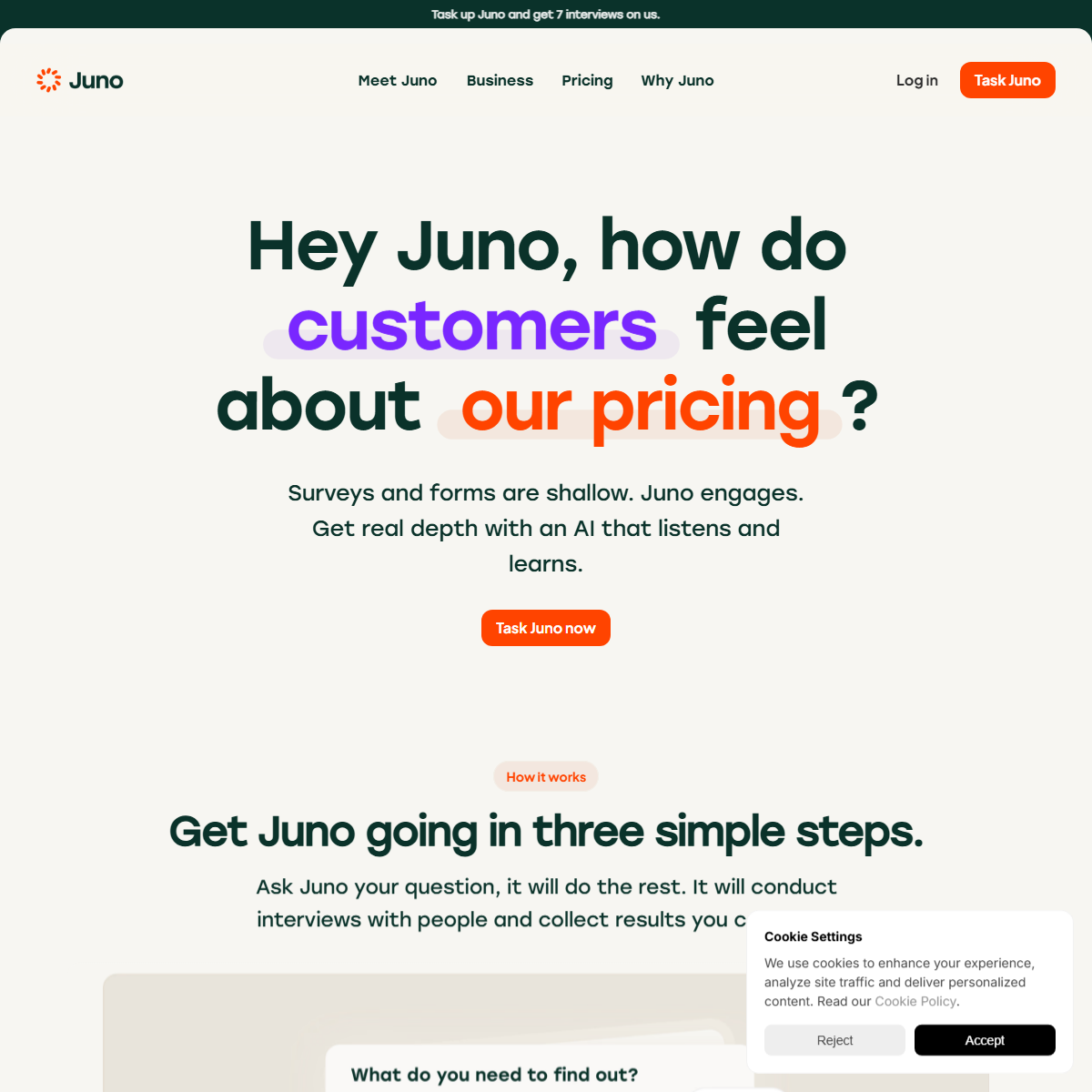 Juno Research - research Tool Screenshot