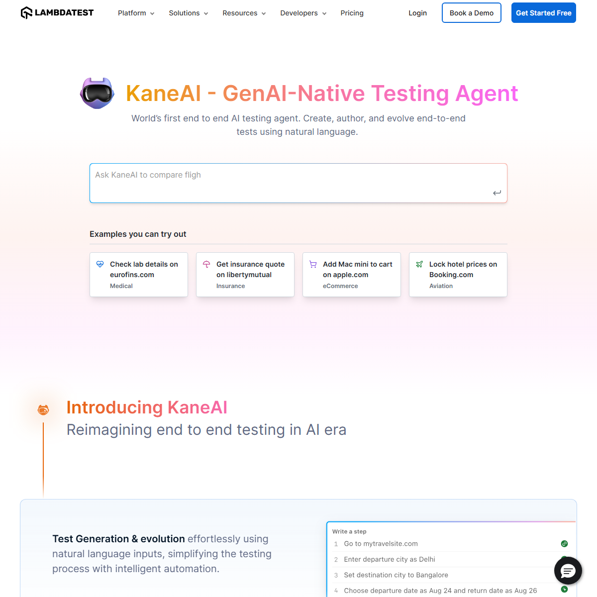 KaneAI - AI agents Tool Screenshot