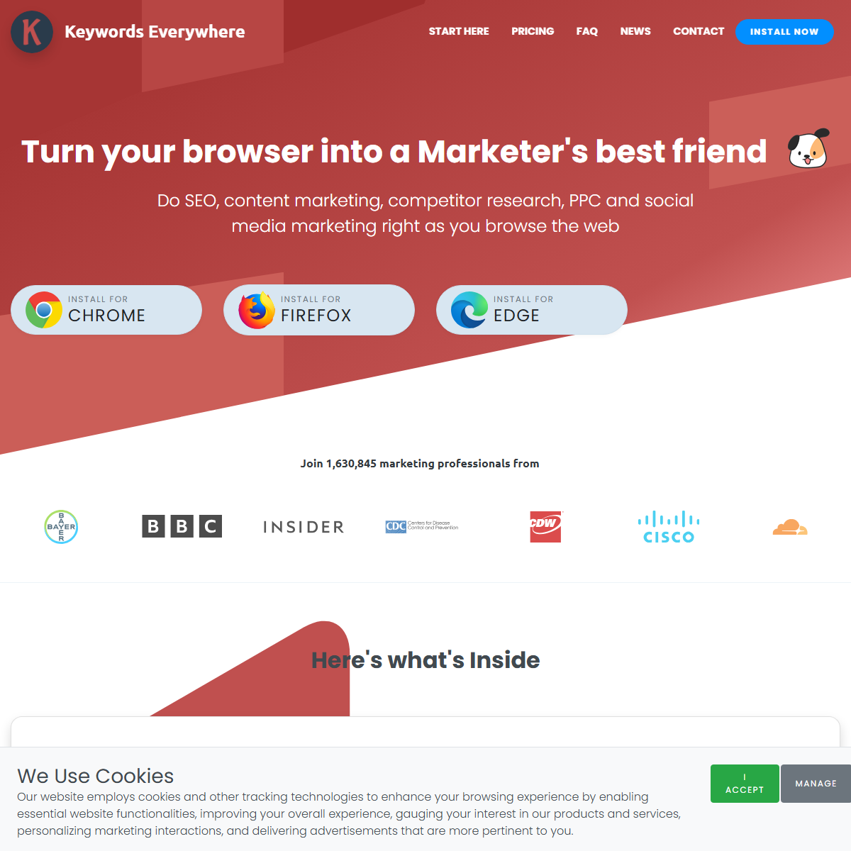 Keywords Everwhere - SEO Tool Screenshot