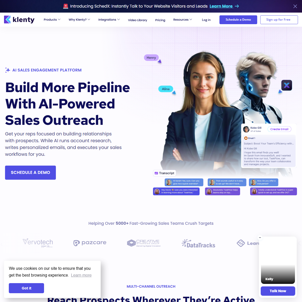 Klenty - sales assistant Tool Screenshot