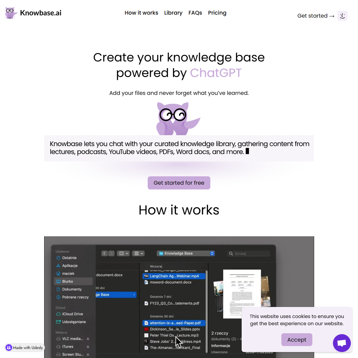 Knowbase.ai - transcriber Tool Screenshot