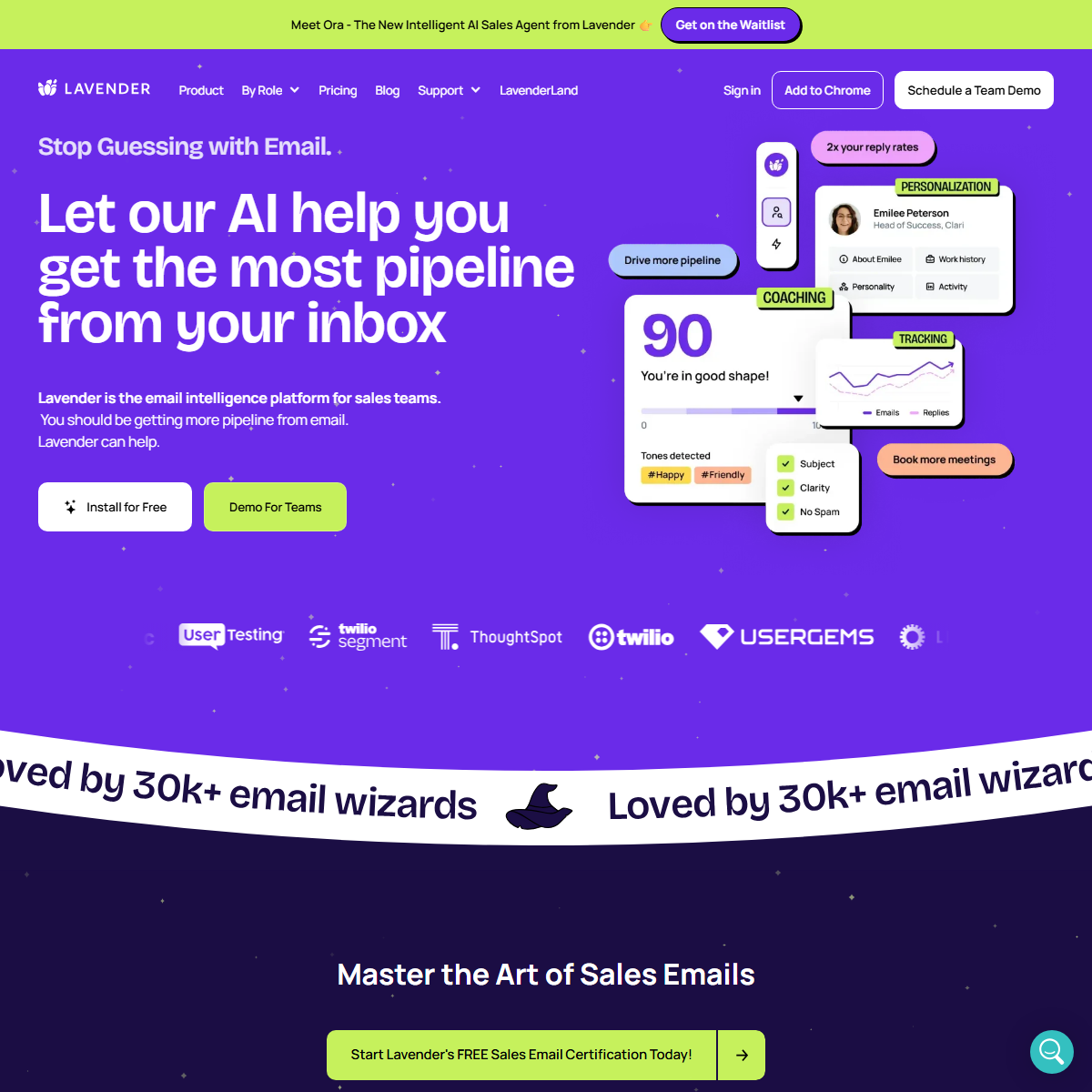 Lavender - sales assistant Tool Screenshot