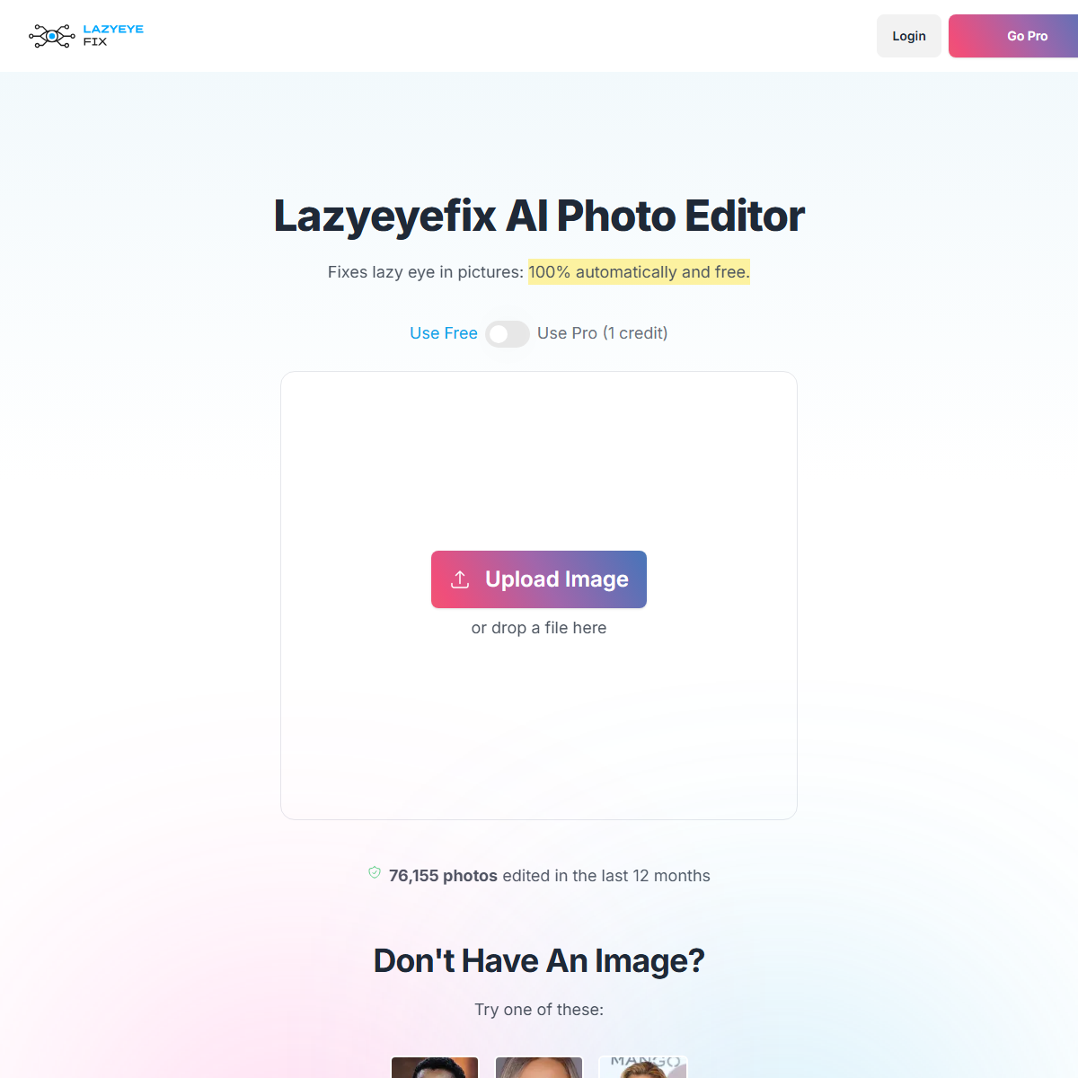 Lazyeyefix AI Photo Editor - image editing Tool Screenshot