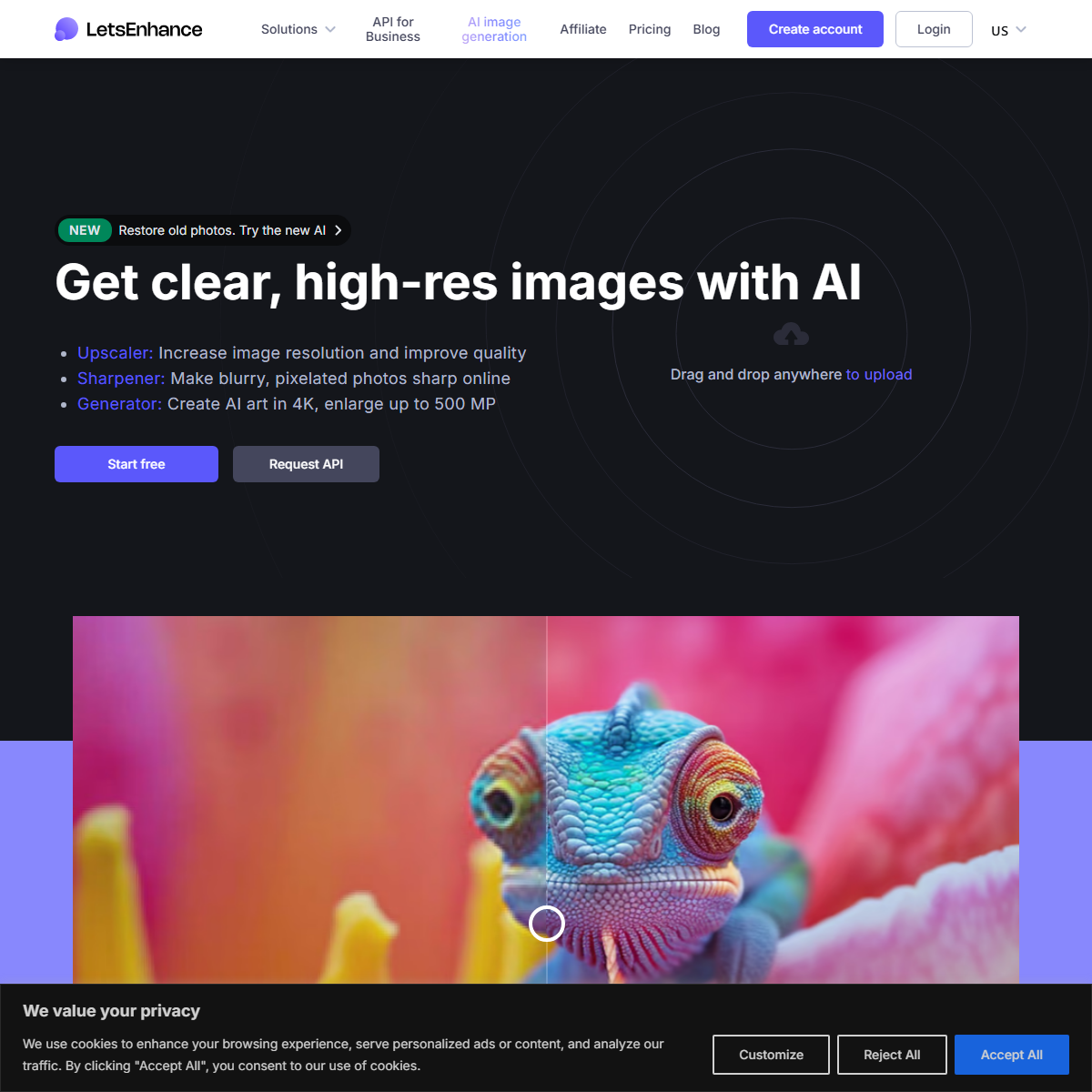 Let's Enhance - image editing Tool Screenshot